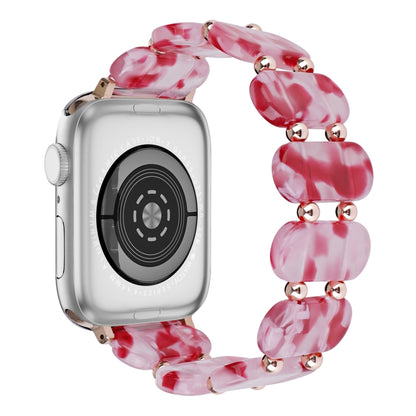 For Apple Watch Series 6 44mm Stretch Resin Watch Band(Peach Red) by bashfashion