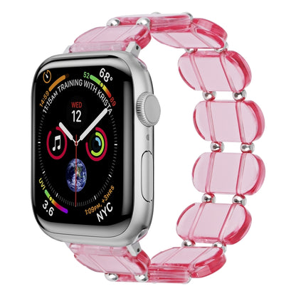 For Apple Watch Series 5 44mm Stretch Resin Watch Band(Transparent Pink) by bashfashion