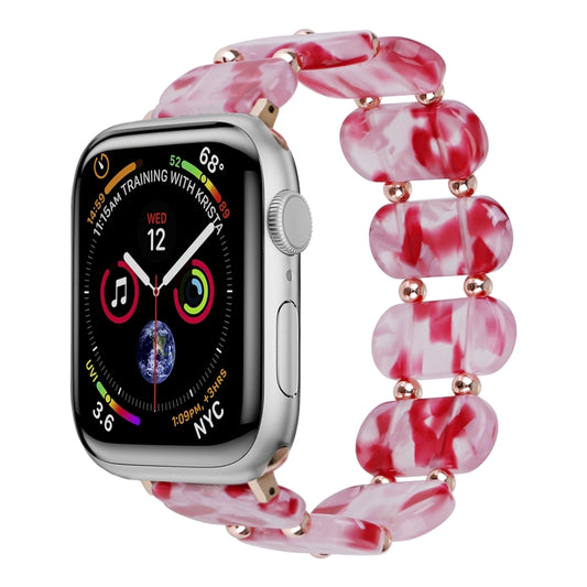 For Apple Watch Series 3 38mm Stretch Resin Watch Band(Peach Red) by bashfashion