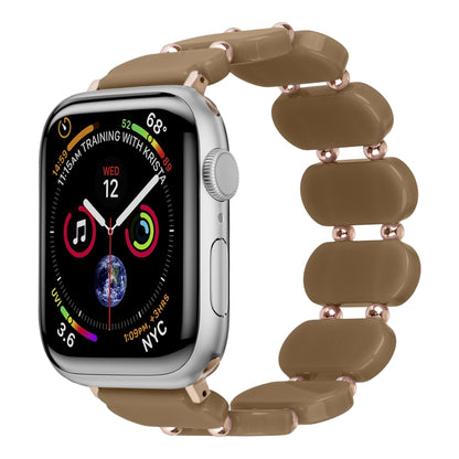 For Apple Watch Series 2 42mm Stretch Resin Watch Band(Cold Brown) by bashfashion