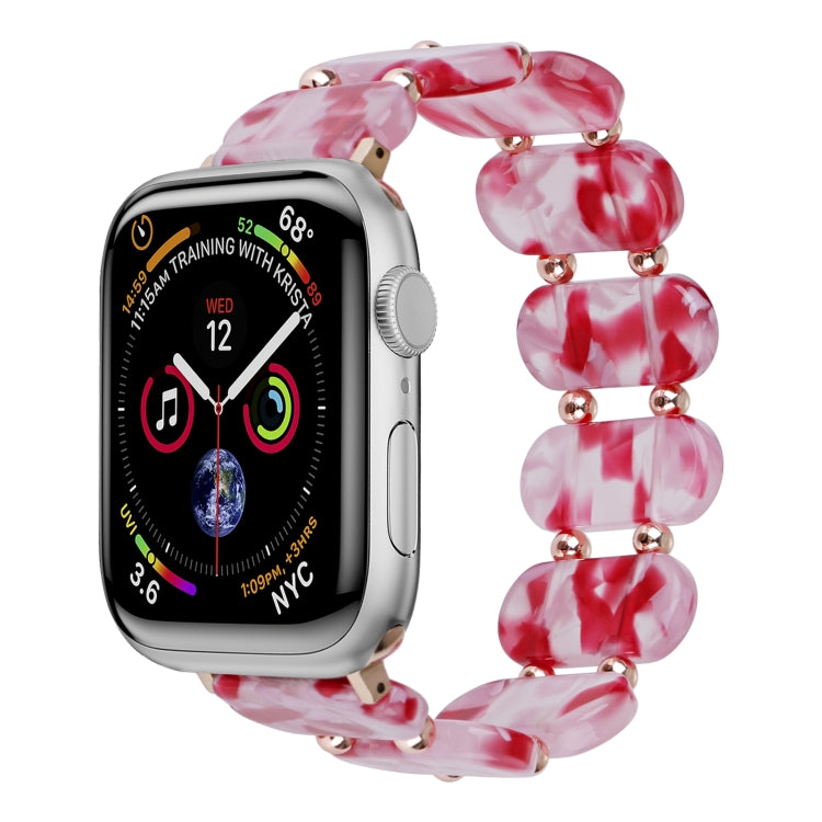 For Apple Watch Series 2 38mm Stretch Resin Watch Band(Peach Red) by bashfashion
