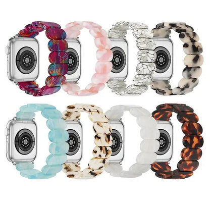 For Apple Watch SE 40mm Stretch Rope Resin Watch Band(Nougat) by bashfashion