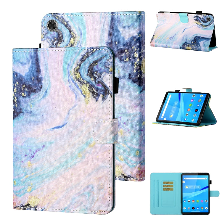 For Samsung Galaxy Tab A11 / A9 Coloured Drawing Stitching Smart Leather Tablet Case(Quicksand) by bashfashion