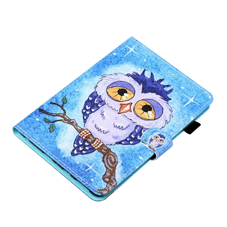 For Samsung Galaxy Tab A11+ / A9+ Coloured Drawing Stitching Smart Leather Tablet Case(Blue Owl) by bashfashion