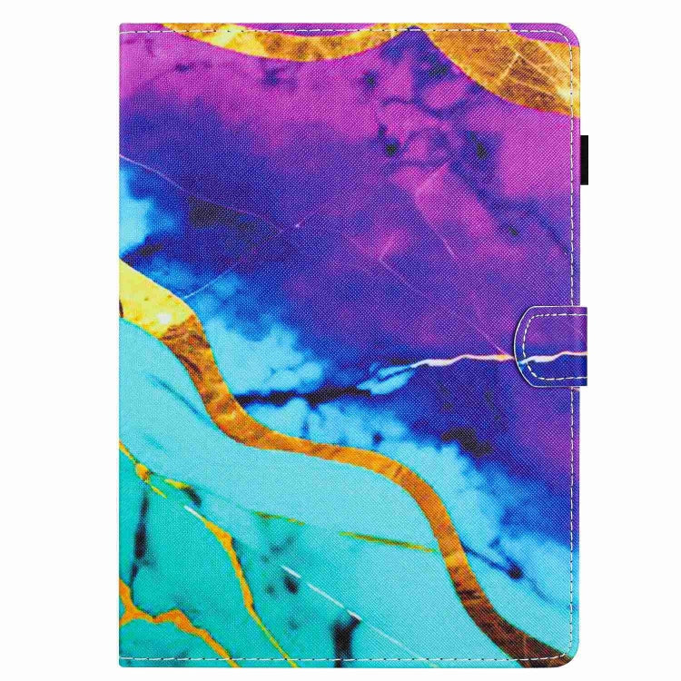 For Samsung Galaxy Tab A 10.1 2019 T510 Marble Pattern Stitching Leather Tablet Case(Purple Blue) by bashfashion
