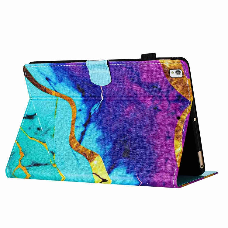 For Samsung Galaxy Tab A 10.1 2019 T510 Marble Pattern Stitching Leather Tablet Case(Purple Blue) by bashfashion