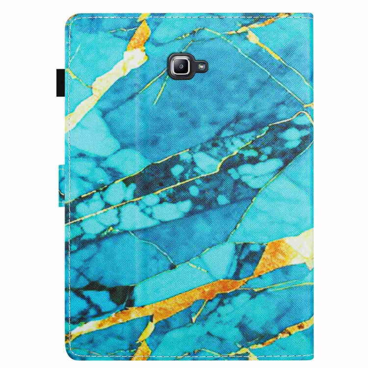 For Samsung Galaxy Tab A 10.1 T580 Marble Pattern Stitching Smart Leather Tablet Case(Gold Blue) by bashfashion