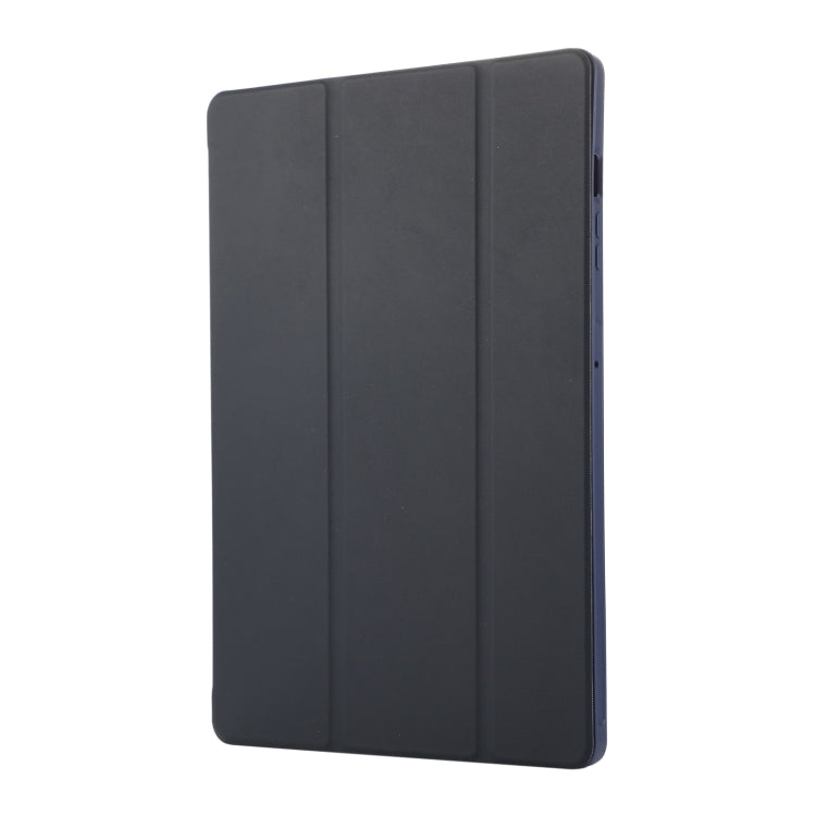 For Samsung Galaxy Tab S9 FE+ 3-Fold Pure Color TPU Leather Tablet Case with Pen Slot(Dark Blue) by bashfashion