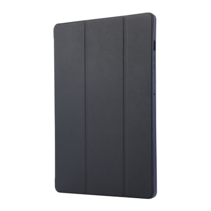 For Samsung Galaxy Tab S9 FE+ 3-Fold Pure Color TPU Leather Tablet Case with Pen Slot(Dark Blue) by bashfashion