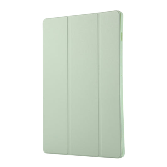 For Samsung Galaxy Tab S9 FE+ 3-Fold Pure Color TPU Leather Tablet Case with Pen Slot(Green) by bashfashion