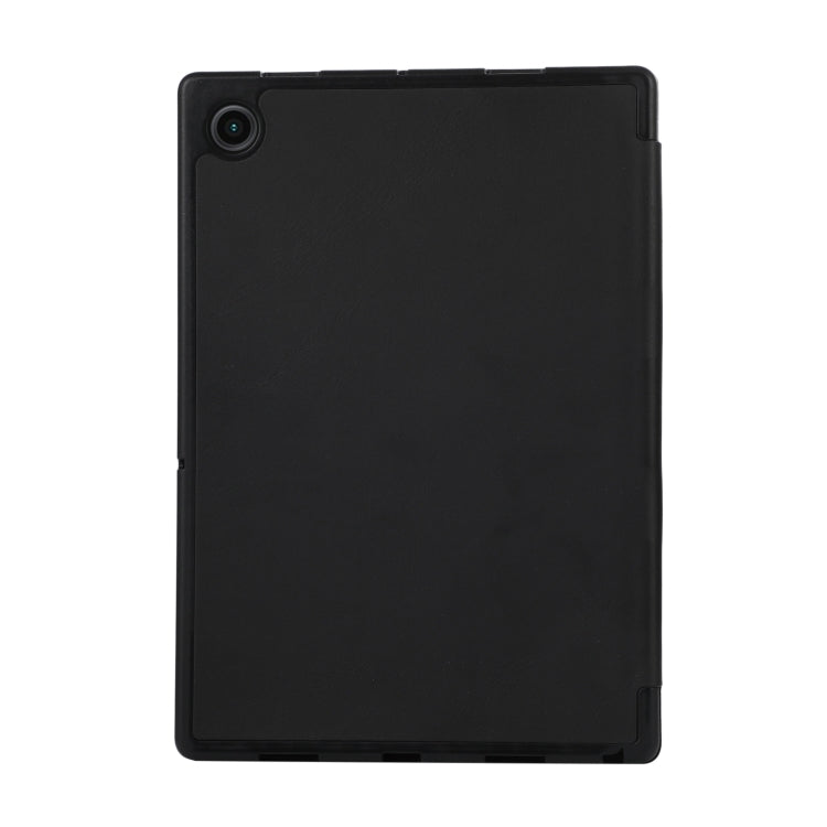 For Samsung Galaxy Tab A9+ 3-Fold Pure Color TPU Leather Tablet Case with Pen Slot(Black) by bashfashion