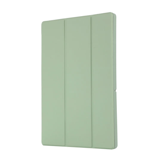 For Samsung Galaxy Tab A9+ 3-Fold Pure Color TPU Leather Tablet Case with Pen Slot(Green) by bashfashion