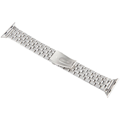 For Apple Watch SE 2023 40mm 22mm Ultra-thin Five Beads Stainless Steel Watch Band(Silver Gold) by bashfashion