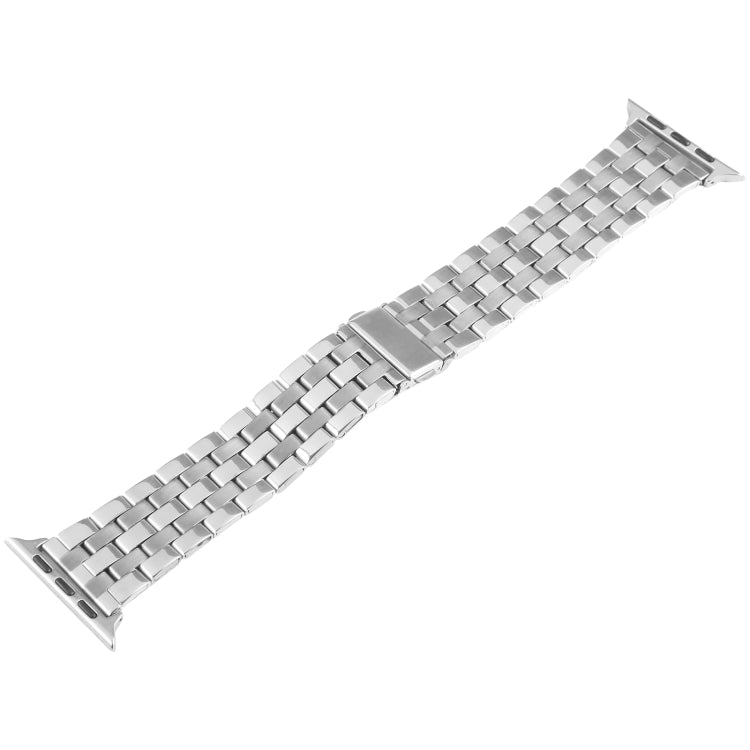 For Apple Watch Ultra 49mm 22mm Ultra-thin Five Beads Stainless Steel Watch Band(Silver) by bashfashion