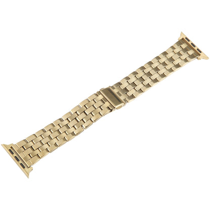 For Apple Watch Series 2 42mm 22mm Ultra-thin Five Beads Stainless Steel Watch Band(Gold) by bashfashion