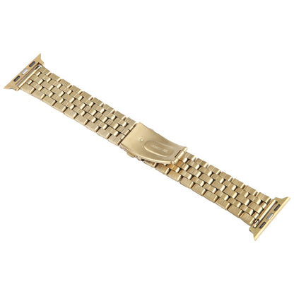 For Apple Watch Series 2 42mm 22mm Ultra-thin Five Beads Stainless Steel Watch Band(Gold) by bashfashion