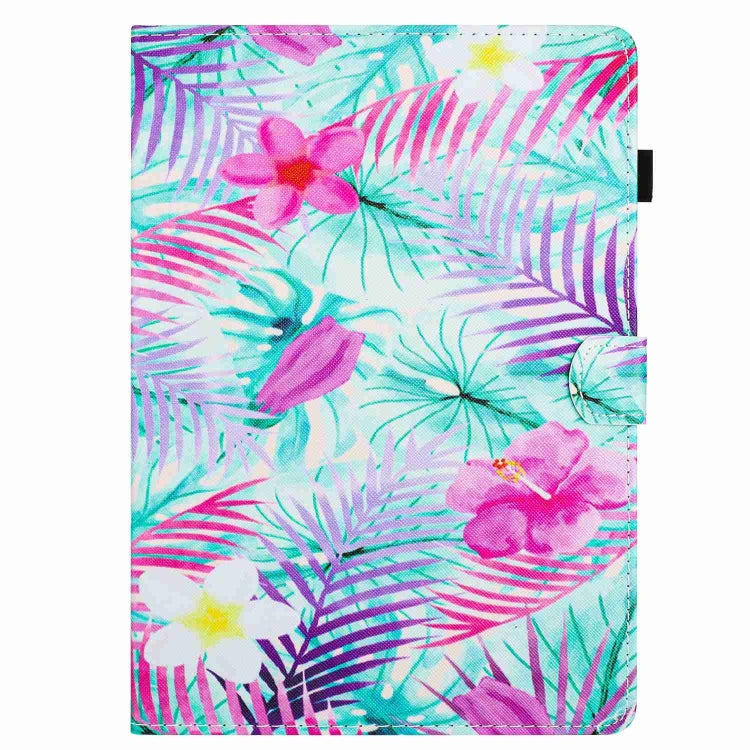 For Samsung Galaxy Tab A 10.1 2019 T510 Painted Pattern Stitching Leather Tablet Case(Bougainvillea) by bashfashion