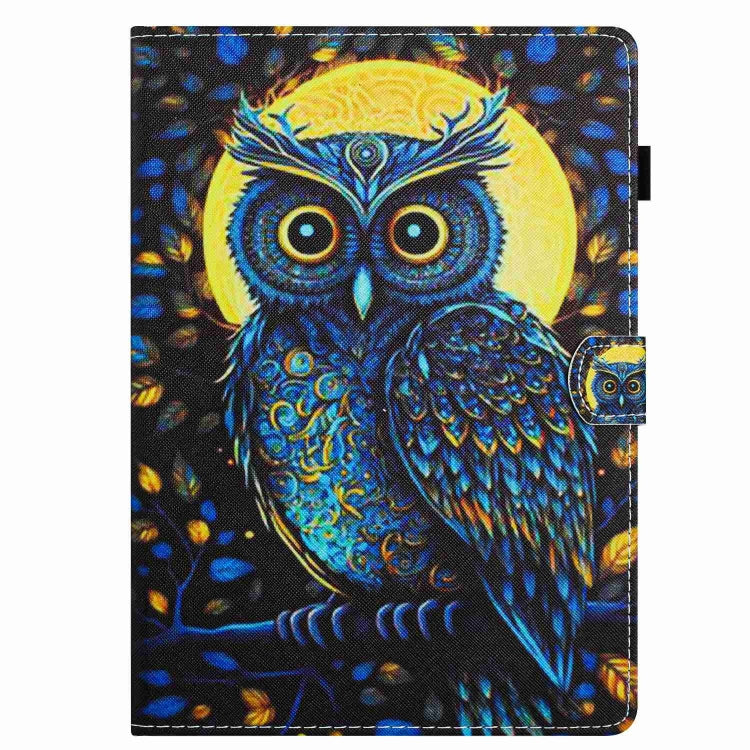 For Samsung Galaxy Tab A11 / A9 Painted Pattern Stitching Smart Leather Tablet Case(Moonlight Eagle) by bashfashion
