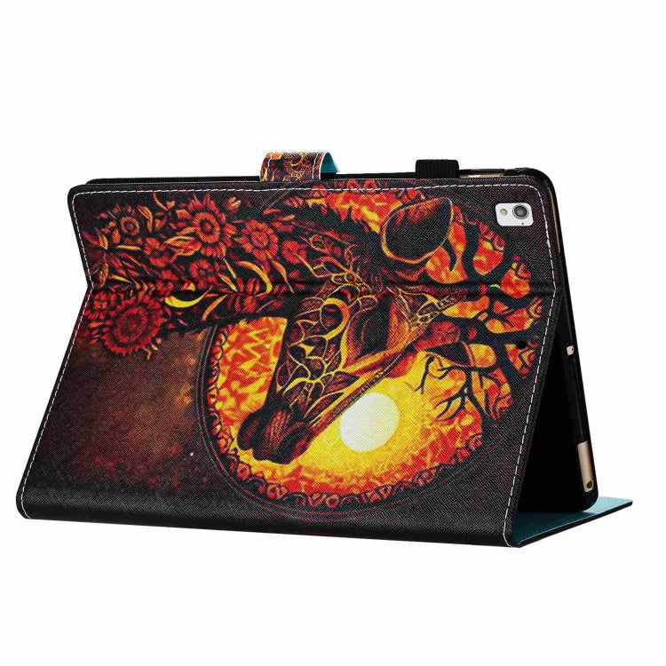 For Samsung Galaxy Tab A7 2020 T500 Painted Pattern Stitching Smart Leather Tablet Case(Flower Deer) by bashfashion