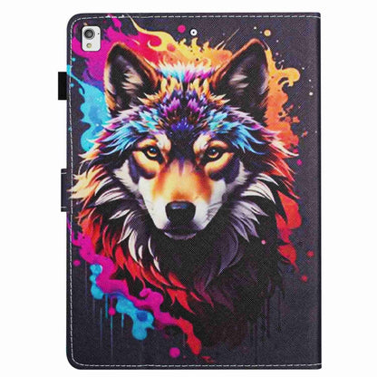 For iPad 10.2 2020 / 2019 Painted Pattern Stitching Smart Leather Tablet Case(Colorful Wolf) by bashfashion