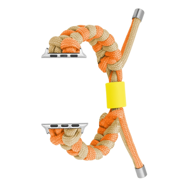 For Apple Watch Series 6 40mm Paracord Fishtail Braided Silicone Bead Watch Band(Orange Yellow) by bashfashion