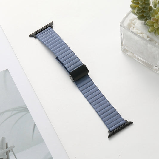 For Apple Watch Series 4 40mm Water Ripple Magnetic Folding Buckle Watch Band, Style: Bold Version(Light Blue) by bashfashion