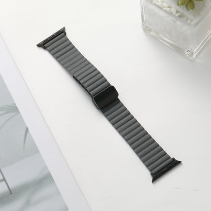 For Apple Watch Series 2 38mm Water Ripple Magnetic Folding Buckle Watch Band, Style: Bold Version(Grey) by bashfashion
