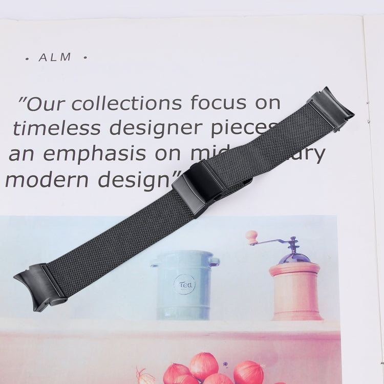 For Samsung Galaxy Watch 6 Quick Release Button Turtle Buckle Milan Watch Band(Black) by bashfashion