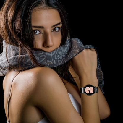 For Samsung Galaxy Watch 6 Quick Release Button Slim Three-bead Stainless Steel Watch Band(Black) by bashfashion