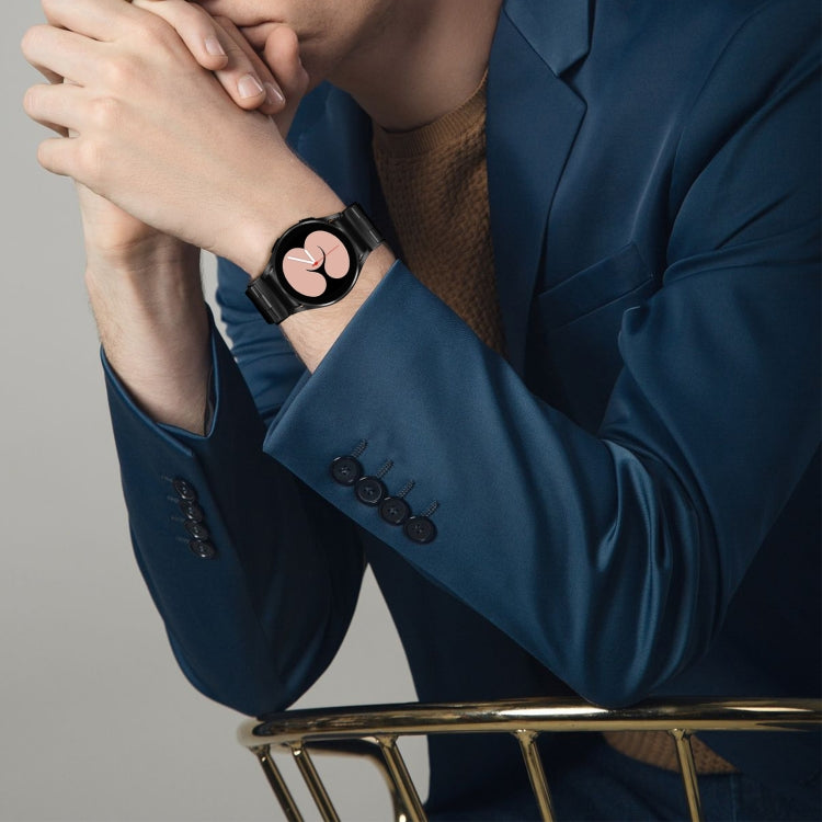 For Samsung Galaxy Watch 6 Quick Release Button Slim Three-bead Stainless Steel Watch Band(Black) by bashfashion