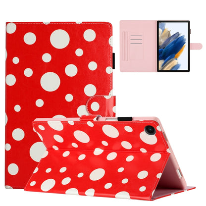 For Samsung Galaxy Tab A8 10.5 2021 X200 Dot Pattern Leather Smart Tablet Case(Red White) by bashfashion