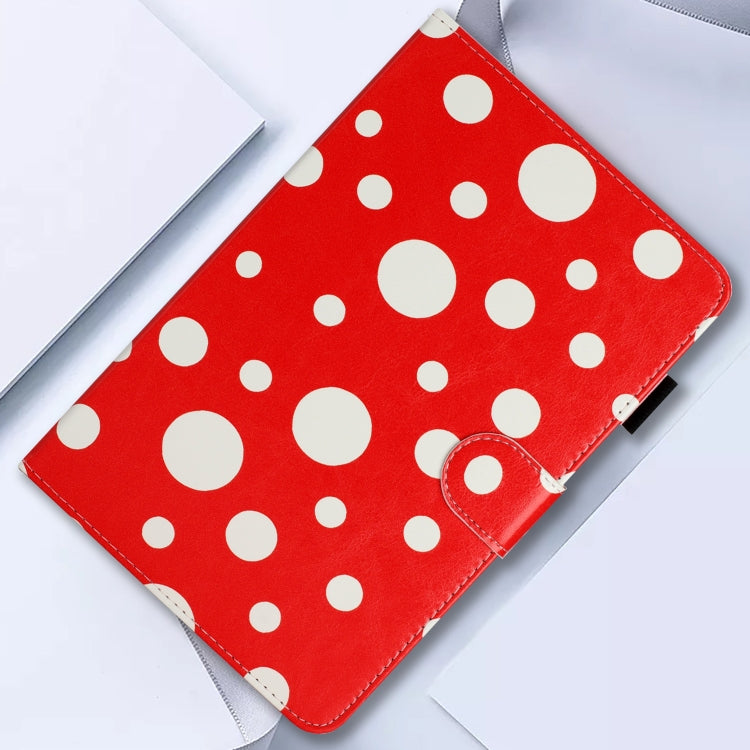 For Samsung Galaxy Tab A8 10.5 2021 X200 Dot Pattern Leather Smart Tablet Case(Red White) by bashfashion