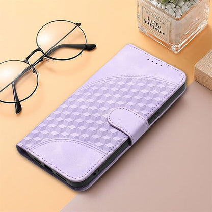 For iPhone 16e YX0060 Elephant Head Embossed Phone Leather Case with Lanyard(Light Purple) by bashfashion