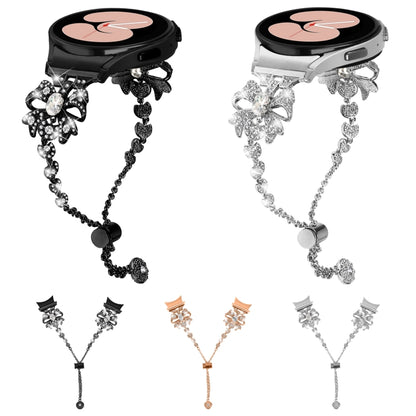 For Samsung Galaxy Watch6 / 6 Classic Bowknot Glitter Diamond Bracelet Watch Band(Silver) by bashfashion