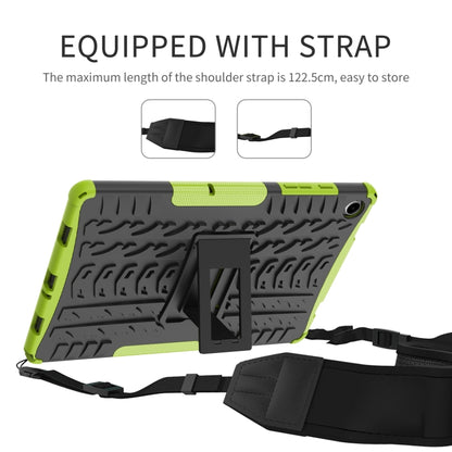 For Samsung Galaxy Tab A9+ / Tab A11+ Tire Texture TPU + PC Tablet Case with Holder(Red) by bashfashion