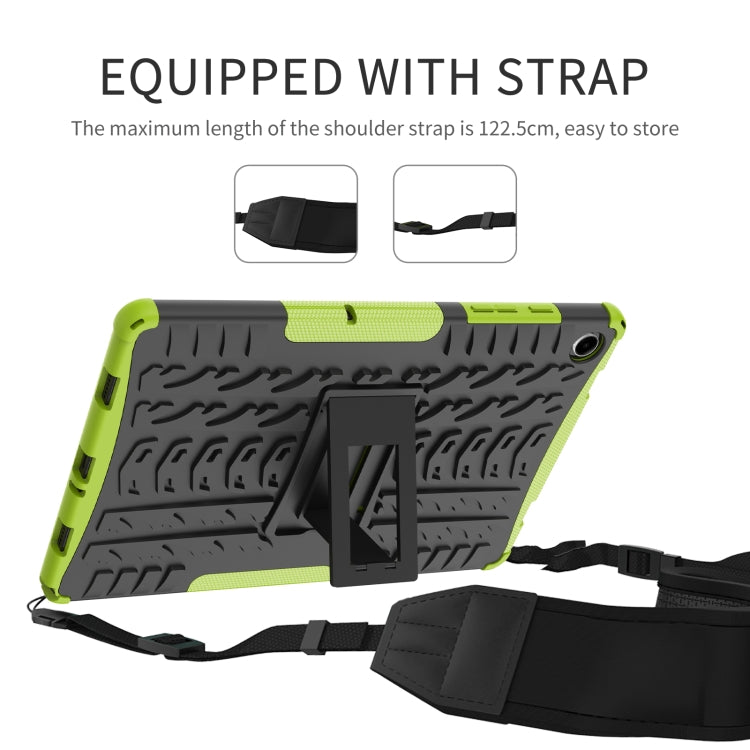 For Samsung Galaxy Tab A9+ / Tab A11+ Tire Texture TPU + PC Tablet Case with Holder(Blue) by bashfashion