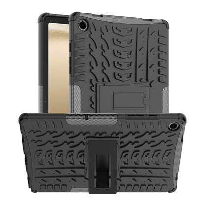 For Samsung Galaxy Tab A9+ / Tab A11+ Tire Texture TPU + PC Tablet Case with Holder(Black) by bashfashion