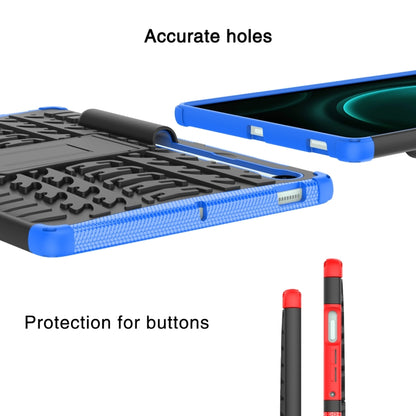 For Samsung Galaxy Tab S9 FE / S10 FE Tire Texture TPU + PC Tablet Case with Holder(Blue) by bashfashion