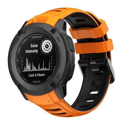 For Garmin Instinct 2X Two Color Silicone Watch Band(Orange Black) by bashfashion