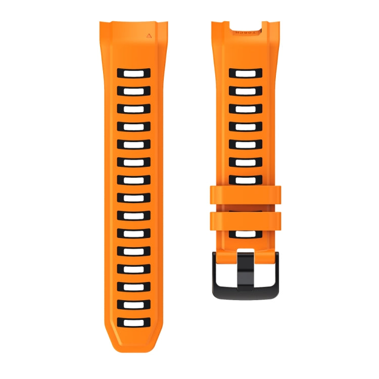 For Garmin Instinct 2X Two Color Silicone Watch Band(Orange Black) by bashfashion