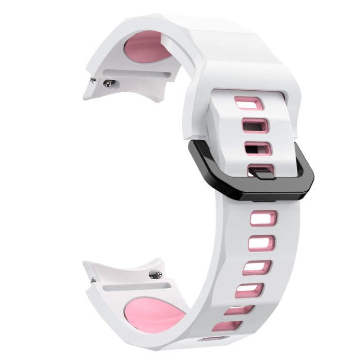 For Samsung Galaxy Watch 6 Wave Texture Two Color Silicone Watch Band(White Pink) by bashfashion