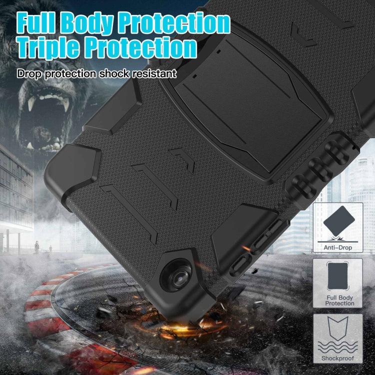 For Samsung Galaxy Tab A9+ / X210 PC Hybrid Silicone Tablet Case with Holder(Black) by bashfashion