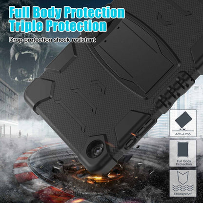 For Samsung Galaxy Tab A9+ / X210 PC Hybrid Silicone Tablet Case with Holder(Black) by bashfashion