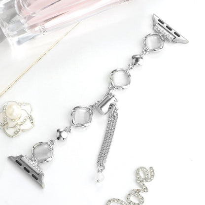 For Apple Watch Series 4 44mm Shell Metal Chain Bracelet Watch Band(Silver) by bashfashion