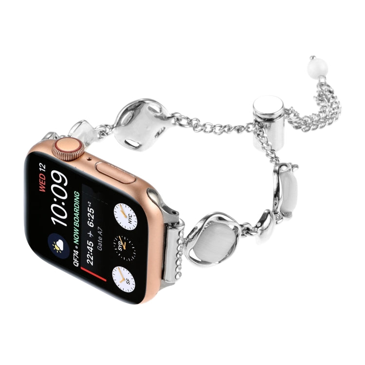 For Apple Watch Series 4 40mm Shell Metal Chain Bracelet Watch Band(Silver) by bashfashion