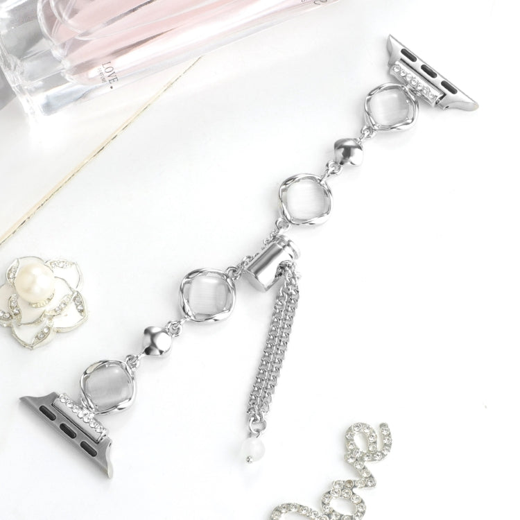 For Apple Watch Series 4 40mm Shell Metal Chain Bracelet Watch Band(Silver) by bashfashion