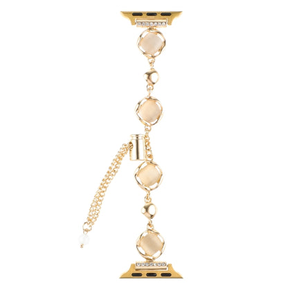 For Apple Watch Series 3 38mm Shell Metal Chain Bracelet Watch Band(Gold) by bashfashion