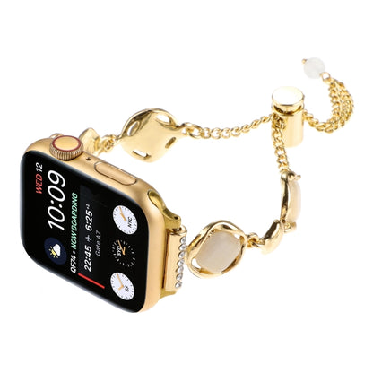 For Apple Watch Series 2 42mm Shell Metal Chain Bracelet Watch Band(Gold) by bashfashion