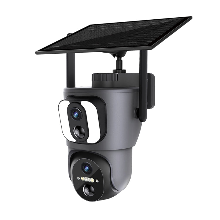 ESCAM QF390 2x2MP Binocular Solar WiFi Camera Supports Two-way Voice & Alarm Recording(Black) by ESCAM