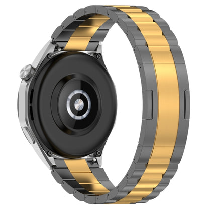 For Huawei Watch GT4 / GT3 / GT2 / GT 46mm Three Strains HW Buckle Metal Watch Band(Grey Gold) by bashfashion